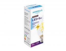 Изображение продукта Лампа светодиодная филаментная Ambrella light E14 6W 4200K прозрачная 202124 